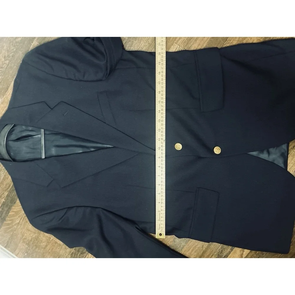 navy blue RALPH LAUREN‎ CHAPS gold buttons blazer suit jacket sport coat 42 R